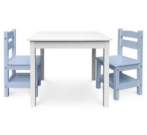 Pack Kids 1 mesa 2 silla Olivia blanco/Celeste Form Design