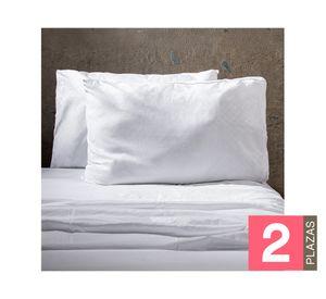 Juego de sábanas 2 plazas microfibra Textura blanco
