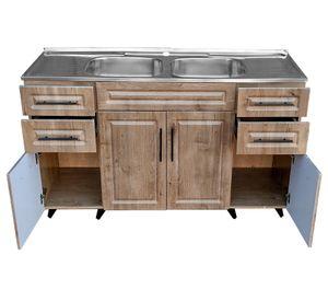 Mueble base lavaplatos 50 cm 4 puertas P150W nogal