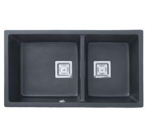 Lavaplatos sobreponer 82.5x45.5 cm Deluxe negro FDV