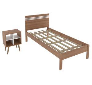 Marquesa Cama 1 plaza 195cm patas + velador Tecnomobili