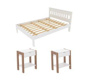 Marquesa Cama 2 plazas 196cm patas + velador Tecnomobili