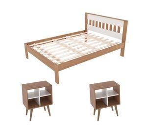 Marquesa Cama 2 plazas 196cm patas + velador Tecnomobili