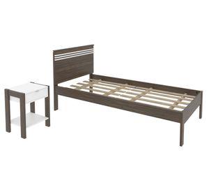 Marquesa Cama 1 plaza 195cm patas + velador Tecnomobili