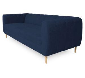 Sofá 3 cuerpos Lynette chenille azul