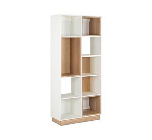Librero Barcelona blanco/olmo 7 repisas