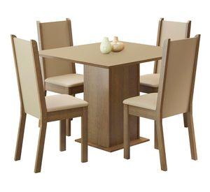 Juego de comedor 4 sillas Lilo leone 78x90x90 cm