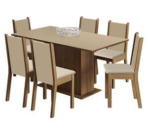 Juego de comedor 6 sillas Suecia light 79x160x90 cm