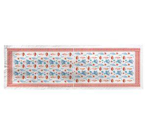 Camino de mesa Octopus blanco velo organza 180x60 cm