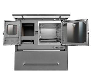 Cocina leña combustión lenta europea M90 Gris