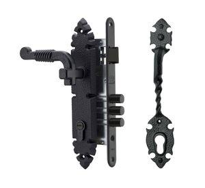 Cerradura embutida acceso B40 rústica negro Poli