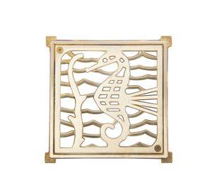 Rejilla pileta 140mm cuadrada bronce Poli