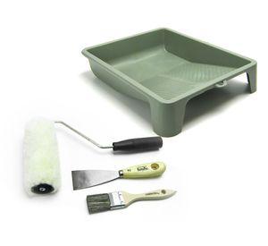 Set pintura rodillo + brocha + espátula + bandeja Estampa