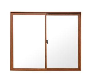 Ventana Aluminio 121x100 cm Corredera Madera