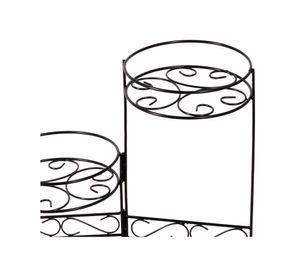 Soporte maceta doble negro Outzen
