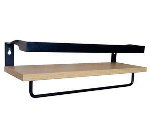 Repisa pared madera/metal barra