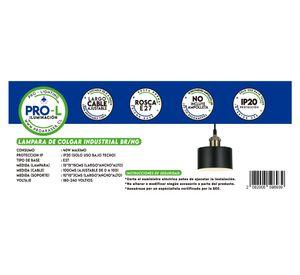 Lámpara colgar E27 1L Industrial negro