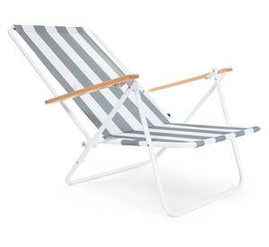Silla de playa plegable Confort líneas verde