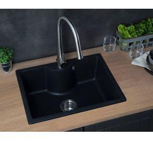 Lavaplatos sobreponer 58x45 cm Deluxe Túnez negro FDV