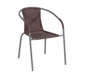 Silla símil ratán tabaco Outzen