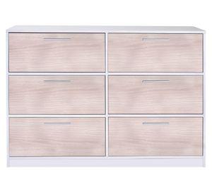 Cómoda 6 cajones acacia arena/blanco Cic