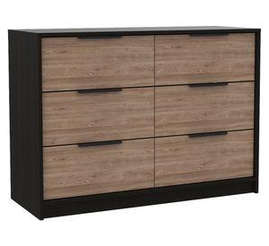 Cómoda 4 cajones 2 puertas Kaia wengue/miel TuHome