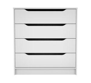 Cómoda 4 cajones Legno Espresso melamina blanco claro