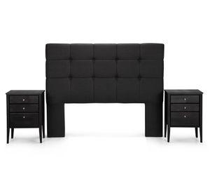 Cama europea 2 plazas Tempo base dividida patas + set Issey grafito + almohadas Rosen