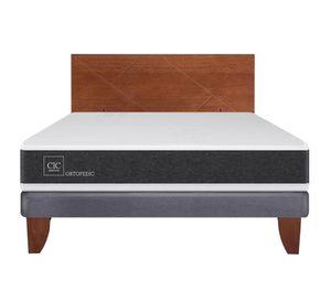 Cama europea 2 plazas Ortopedic + respaldo New Villarrica Cic