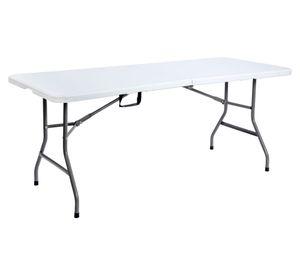 Mesa plegable rectangular 180 cm blanco