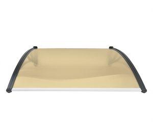Alero listo protección policarbonato bronce Curvo 100x105 cm