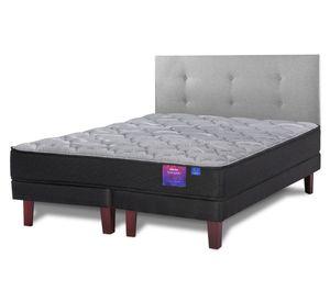 Cama europea Therapedic Plus 2 plazas base dividida + respaldo Royal gris