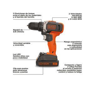 Kit taladro 10 mm + Sierra circular 20V BDCD220CS-B2C