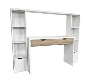 Centro trabajo 2 personas Reine blanco/natural 140x180x45 cm