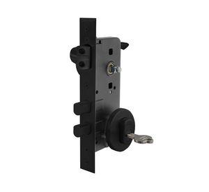 Cerradura embutida con manilla 1080970A+K.D negro mate
