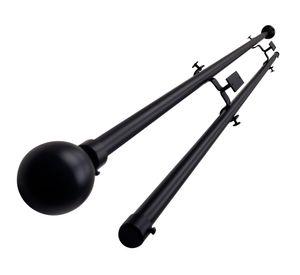 Set de barra cortina extendible techo esfera fierro 8x320 cm negro