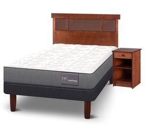 Cama europea Anatomic 1.5 plazas + set New Dublín caramelo