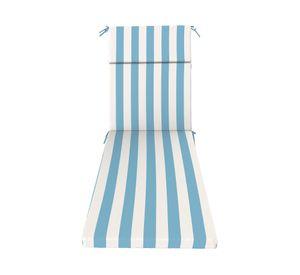 Cojín reposera Rayas azul/blanco 60x195 cm