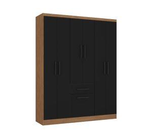 Clóset 6 puertas 1 cajón 1 zapatera acacia/negro