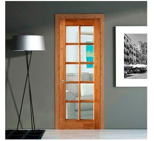 Puerta Pino Radiata Sevillana 60x200 cm 10 Vidrios Moldupanel