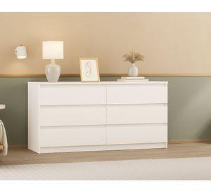 Cómoda Grecco blanco 6 cajones 69x120x45 cm.