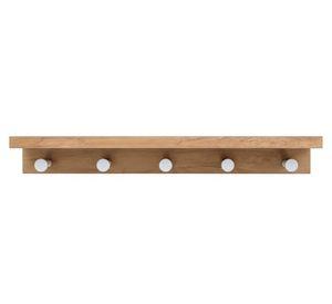 Repisa pared 5 ganchos madera/blanco