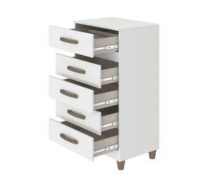 Cómoda Malta blanco 5 cajones