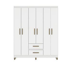 Clóset 6 puertas 2 cajones Coímbra blanco 180x148x40 cm