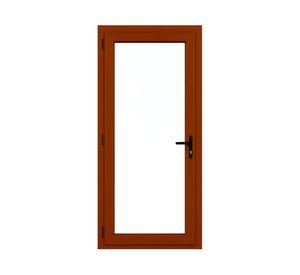 Puerta 95x200 cm PVC alemán termopanel Blindex nogal