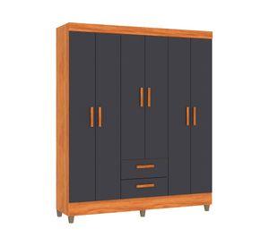 Clóset 6 puertas 2 cajones Lite gris/café 181x150x40 cm
