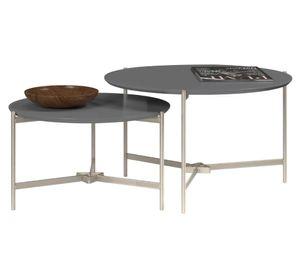 Mesa de centro 2 piezas redonda Prisma 37x61.5 cm cinza