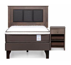 Cama europea 1.5 plazas New Style 4 Plus + set Rachel grafito
