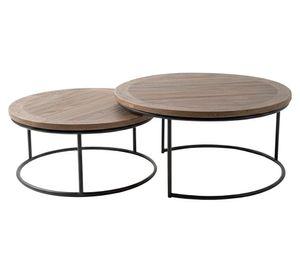 Set mesa redonda café 80/100 cm