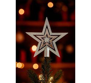 Estrella Navidad Plateada Plateado